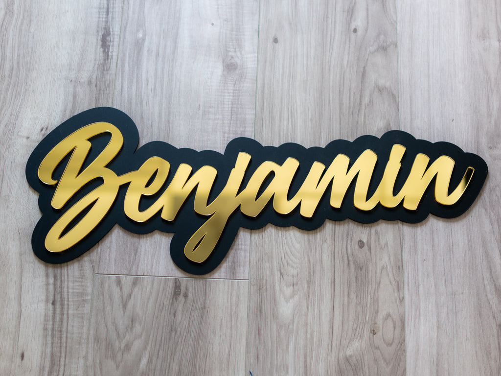 Custom Two-Tone Acrylic Sign | Names, Phrases & Logos