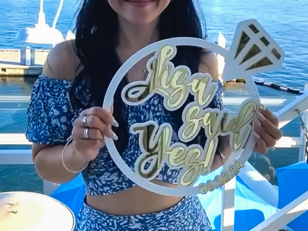 Personalized She Said Yes Sign | Engagement Sign