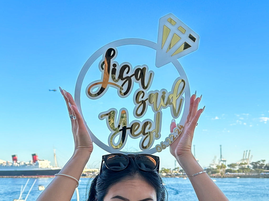 Personalized She Said Yes Sign | Engagement Sign