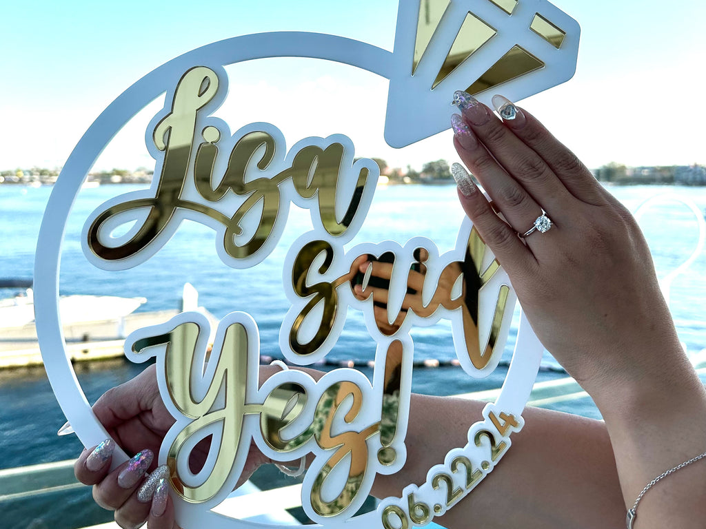 Personalized She Said Yes Sign | Engagement Sign
