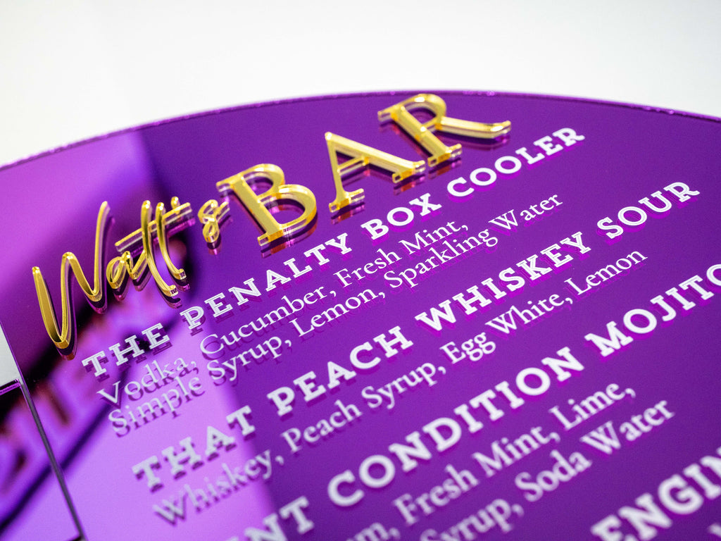 Luxury Signature Drink Sign Set | 3-Piece Arch Acrylic Bar Menu