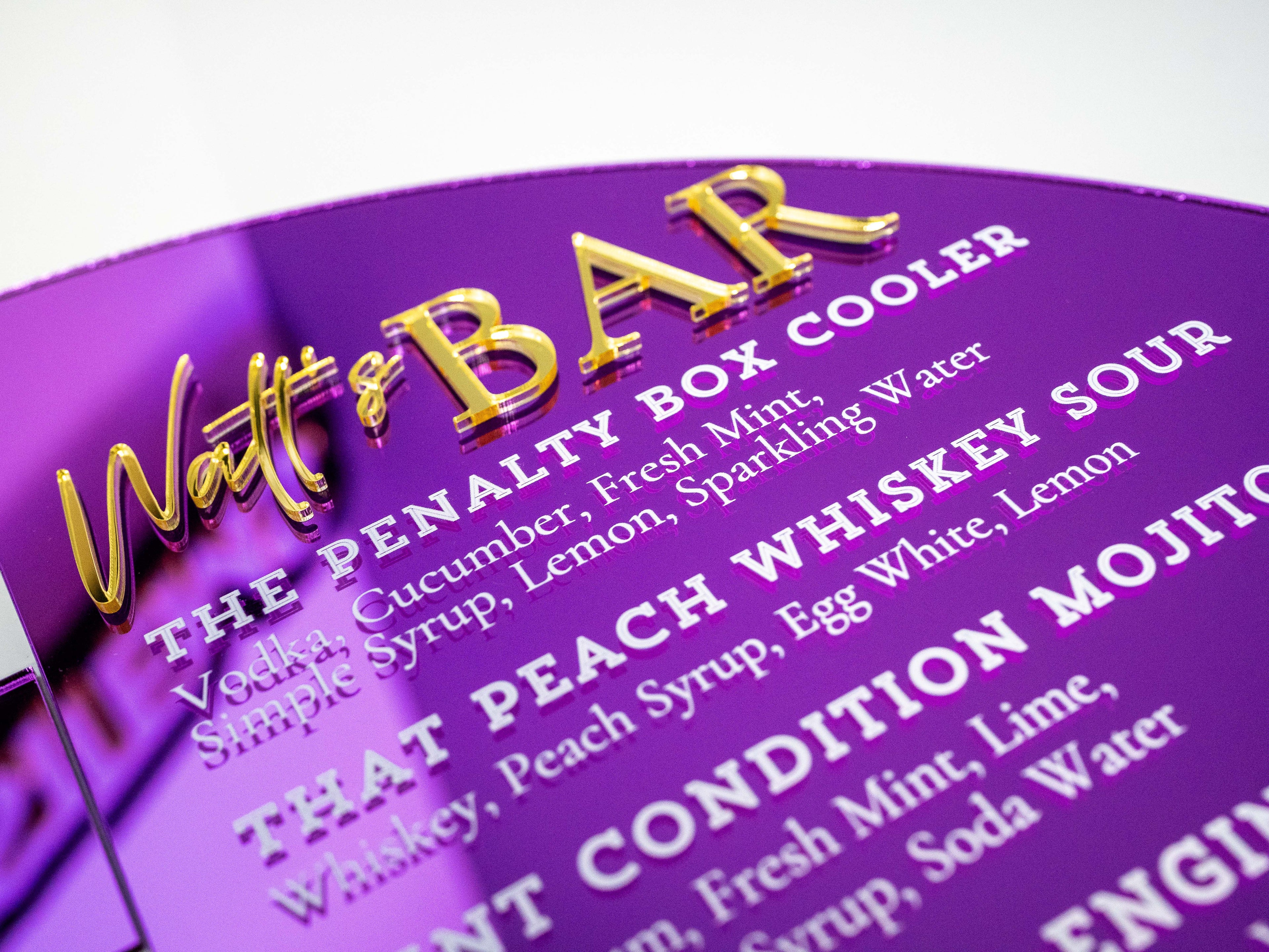 Luxury Signature Drink Sign Set | 3-Piece Arch Acrylic Bar Menu