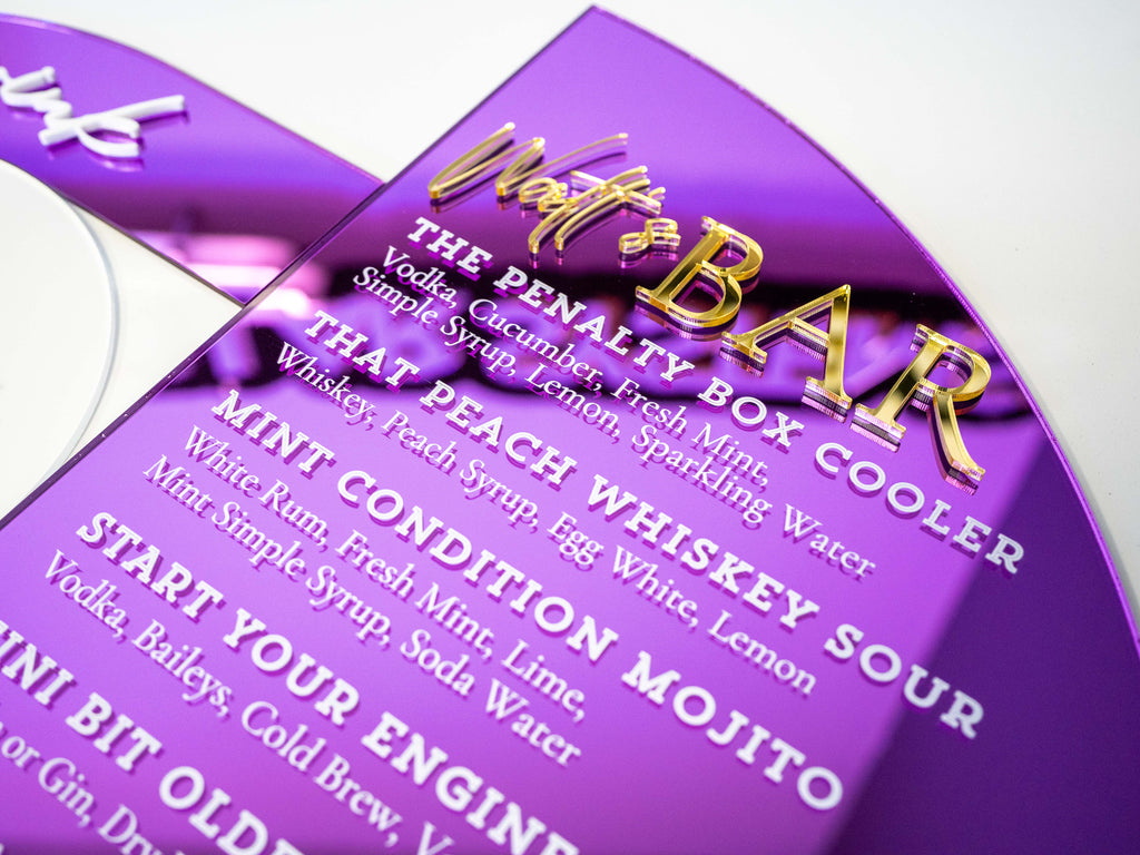 Luxury Signature Drink Sign Set | 3-Piece Arch Acrylic Bar Menu
