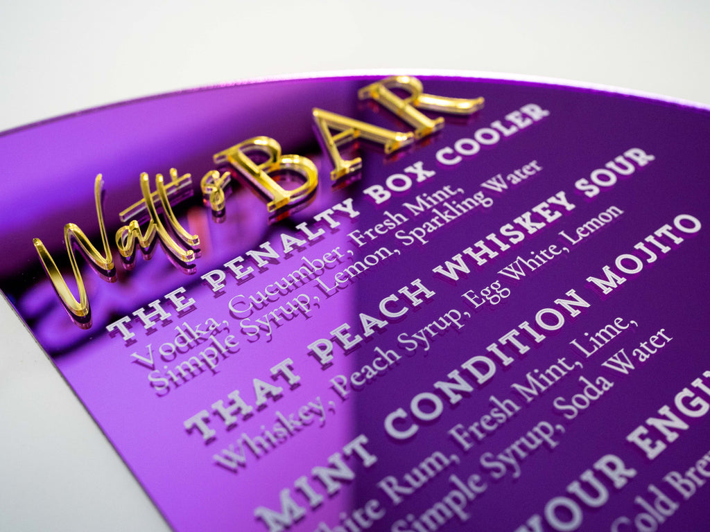Luxury Signature Drink Sign Set | 3-Piece Arch Acrylic Bar Menu