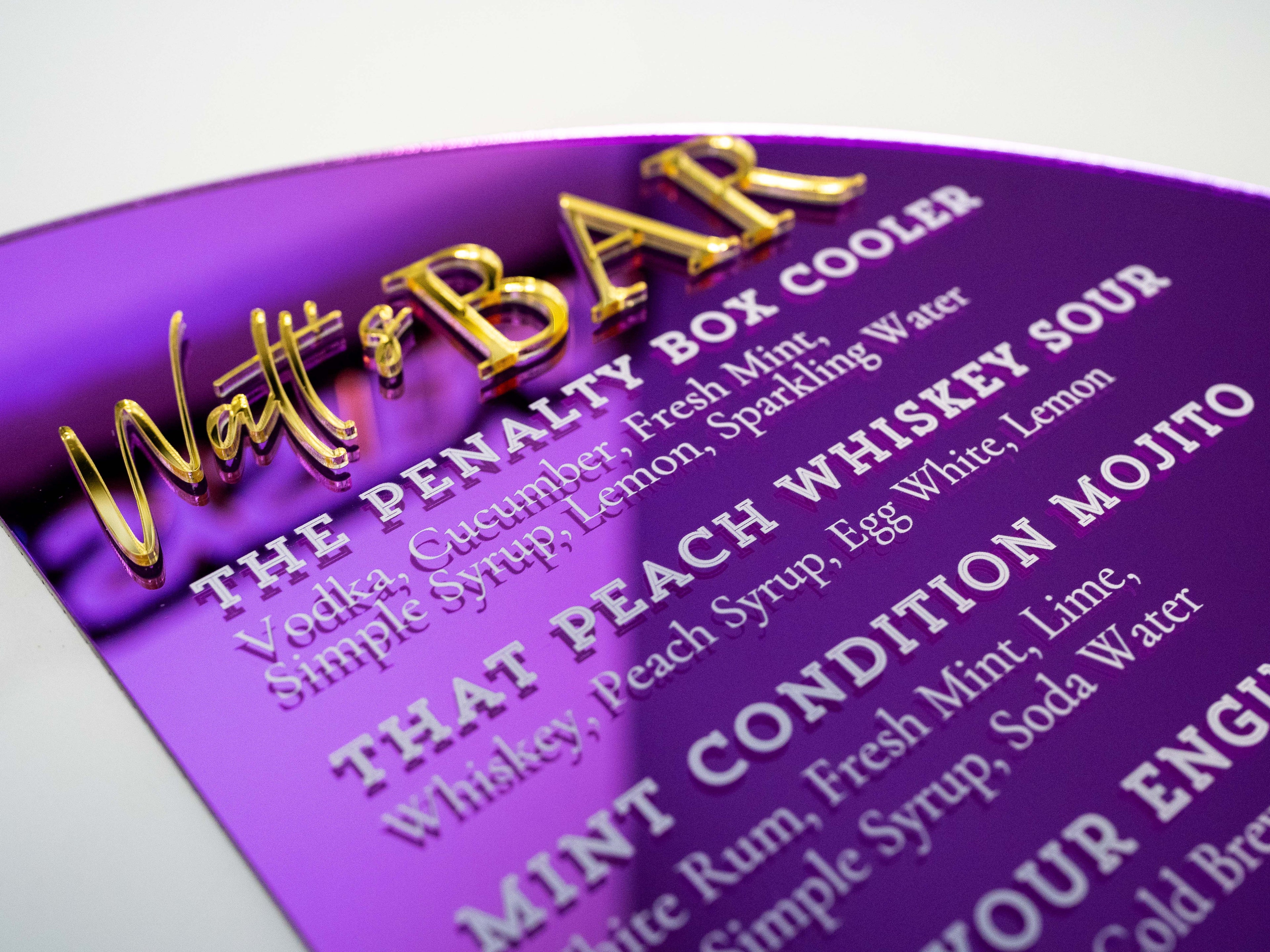 Luxury Signature Drink Sign Set | 3-Piece Arch Acrylic Bar Menu