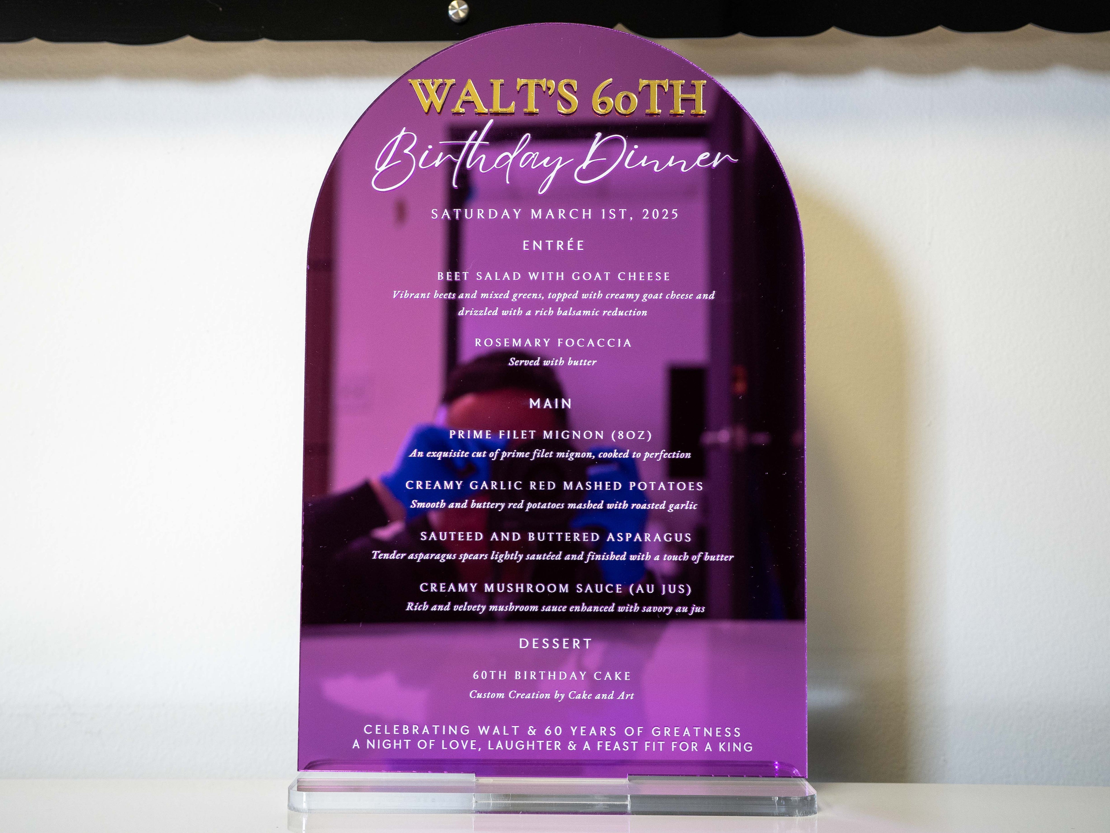 Custom UV Printed Acrylic Drink Menu Sign