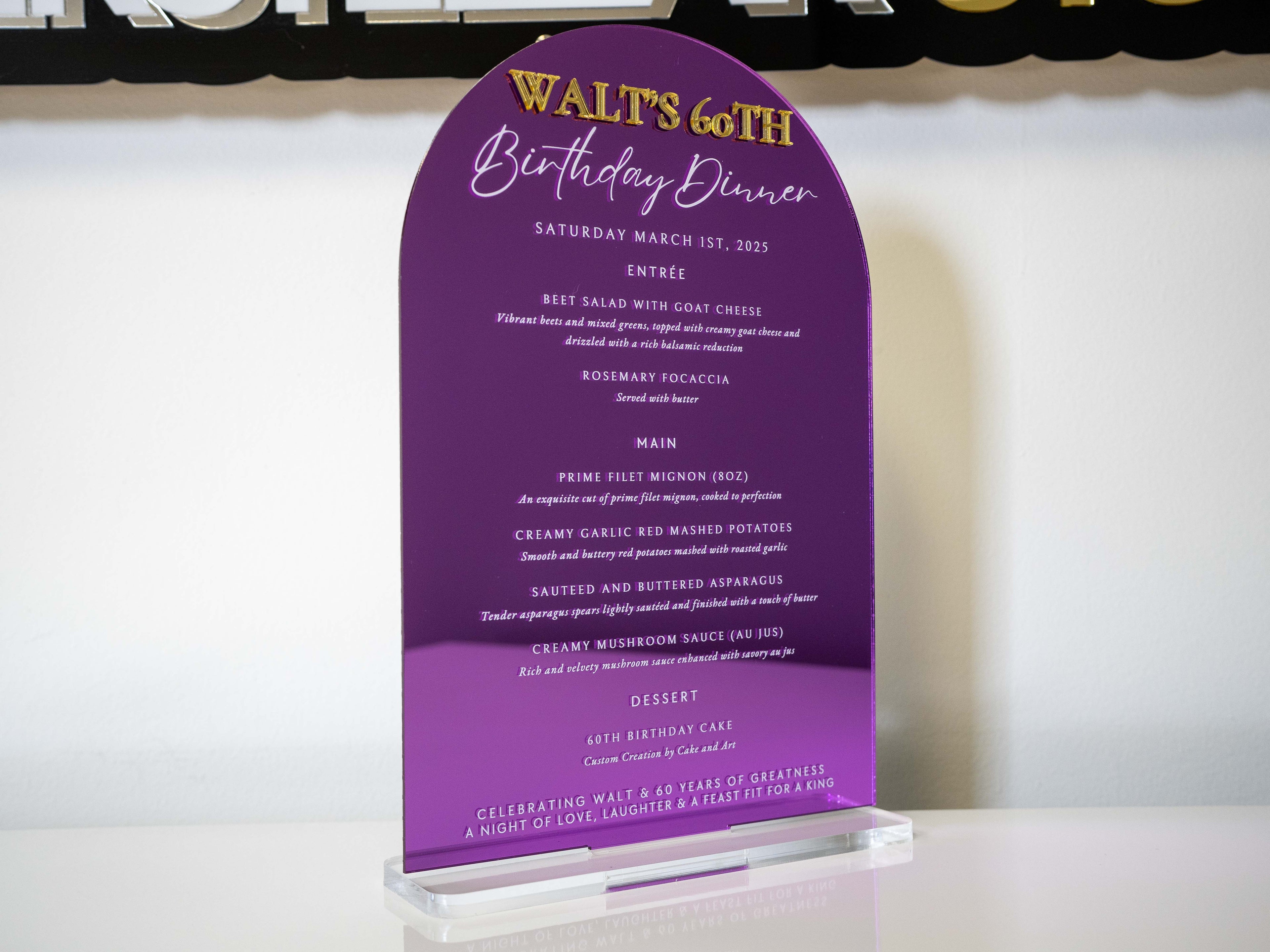 Custom UV Printed Acrylic Drink Menu Sign
