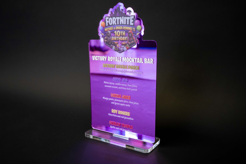 Custom UV Printed Acrylic Drink Menu Sign