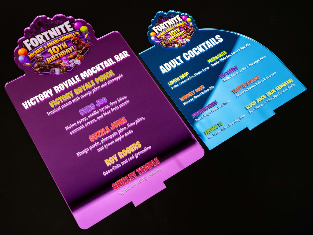 Custom UV Printed Acrylic Drink Menu Sign