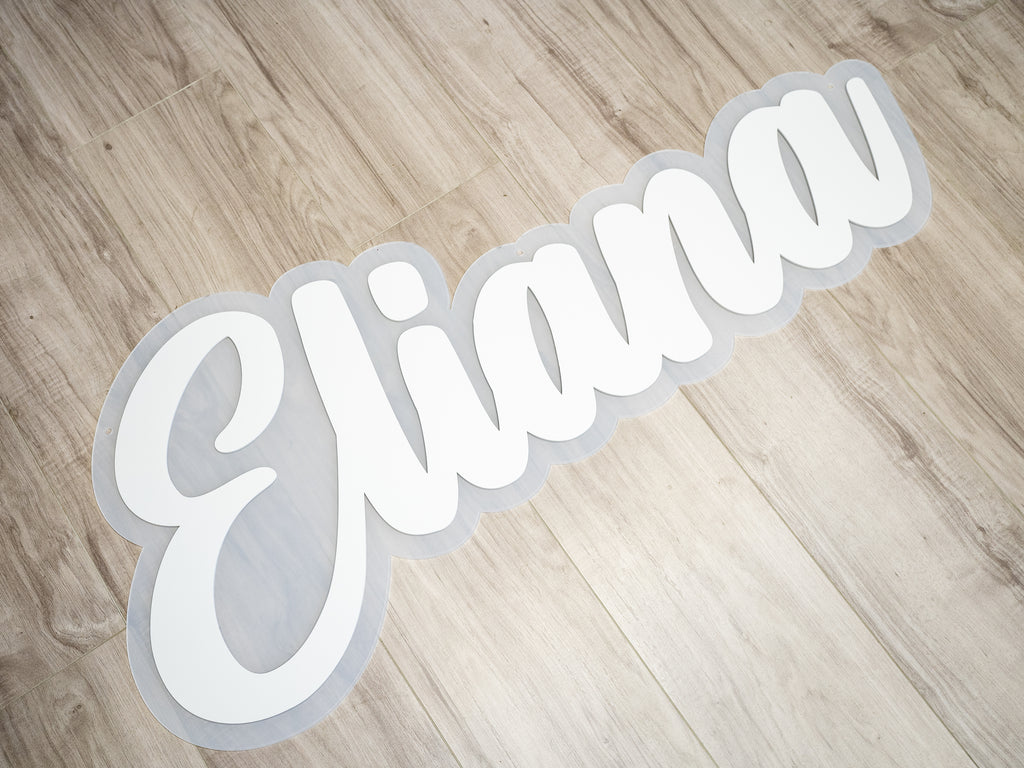 Custom Two-Tone Acrylic Sign | Names, Phrases & Logos