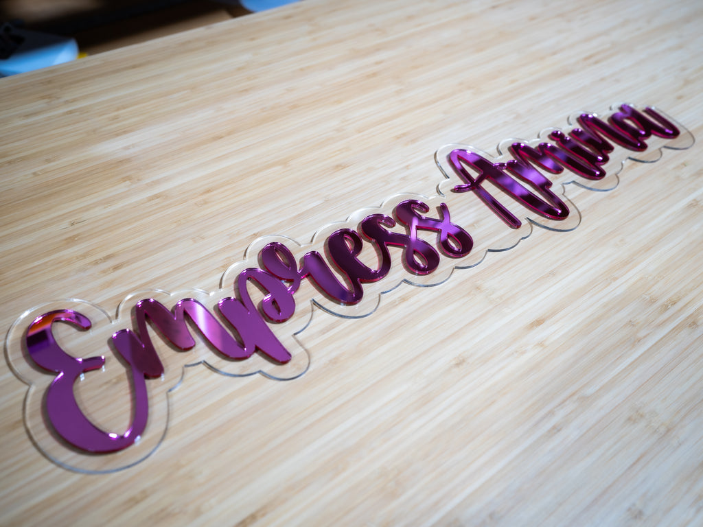 Custom Two-Tone Acrylic Sign | Names, Phrases & Logos