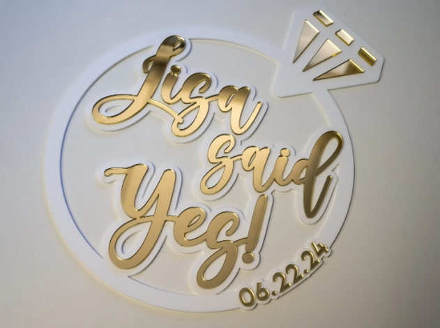 Personalized She Said Yes Sign | Engagement Sign