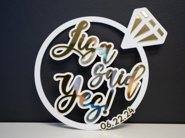 Personalized She Said Yes Sign | Engagement Sign