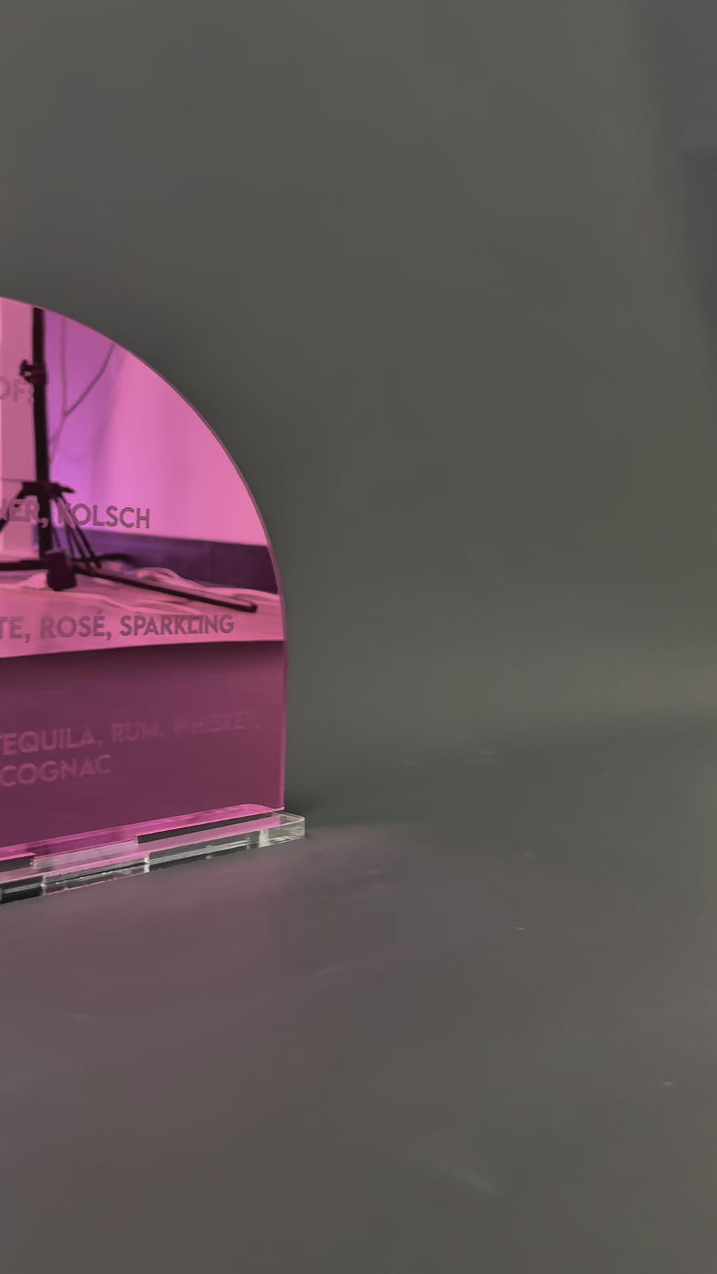 Custom Mirrored Acrylic Bar Menu Sign | Laser Engraved Drink Menu